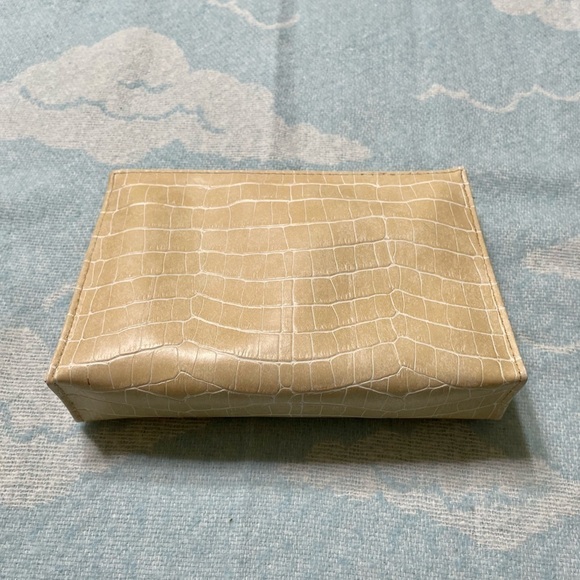 Vegan Faux Leather Makeup Cosmetic Bag Tan - Picture 5 of 9